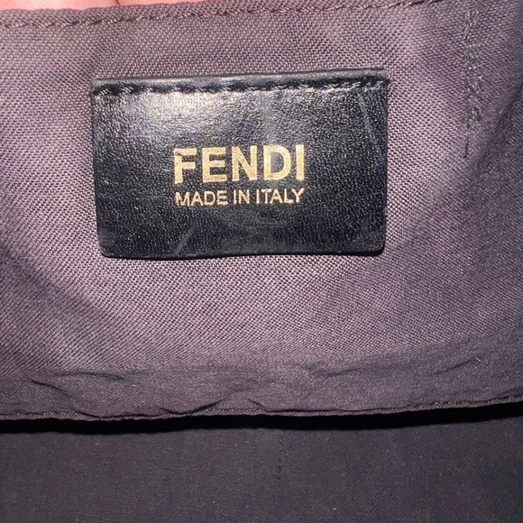 {EUC Fendi Black Zucchino Monogram Canvas Mini Tote Leather Handles Charm} - Picture 13 of 16